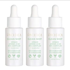 Lot 3x New PACIFICA CLEAN SHOT Vegan Amino Acid 10% Complex Vegan 0.8fl oz
